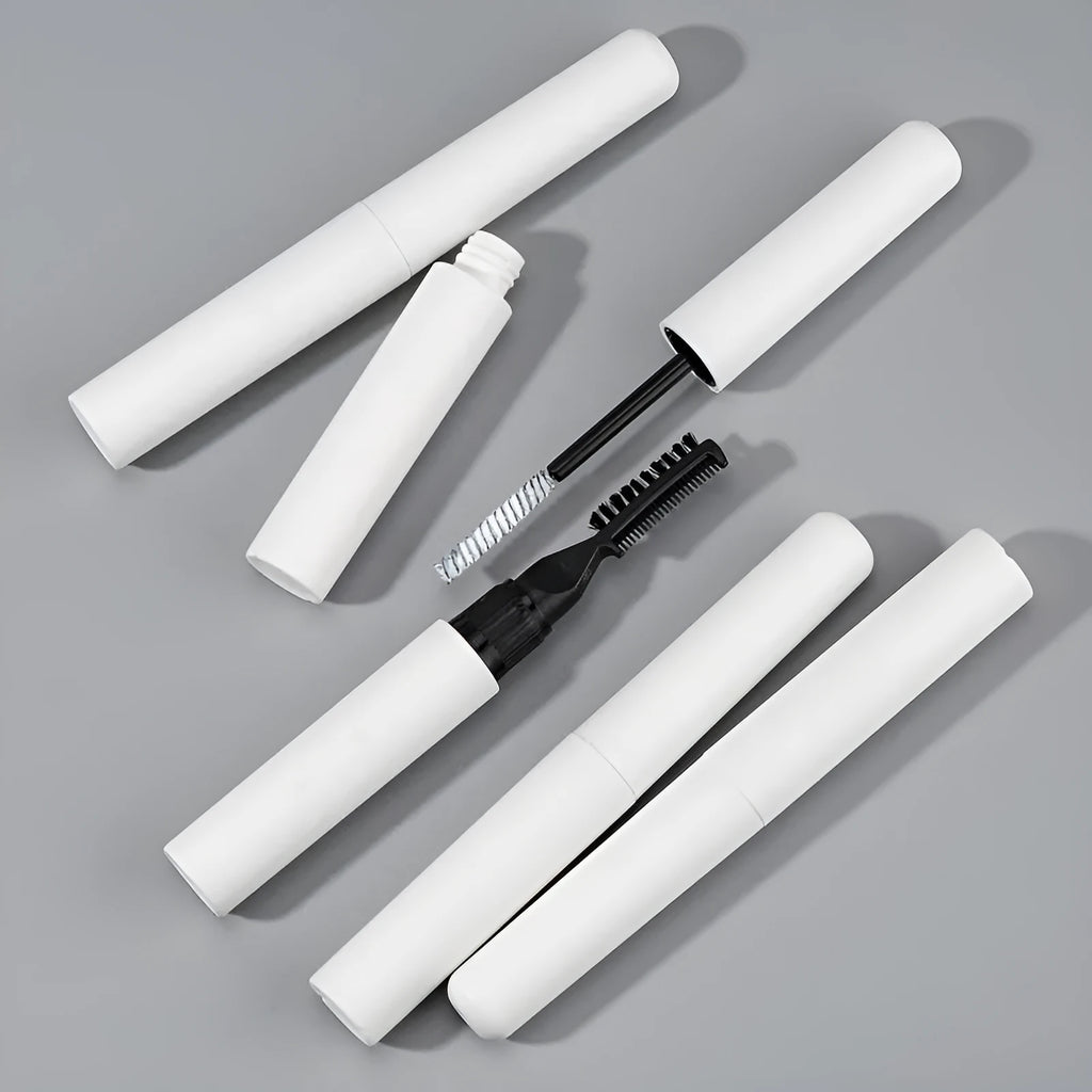 Eyebrow shaping brush and glue set with one brush application for natural eyebrow styling