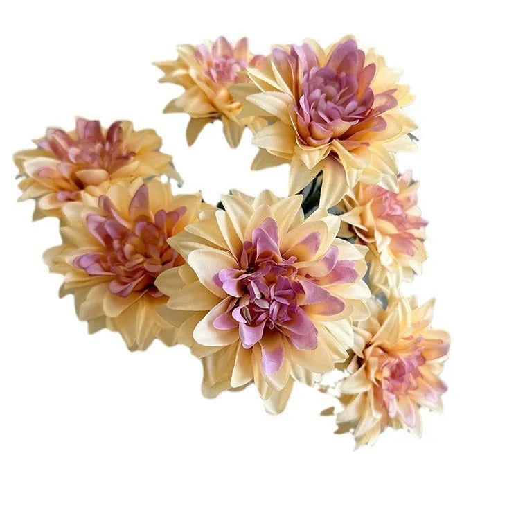 Artificial silk flower bouquet in multiple colours for desktop display fan