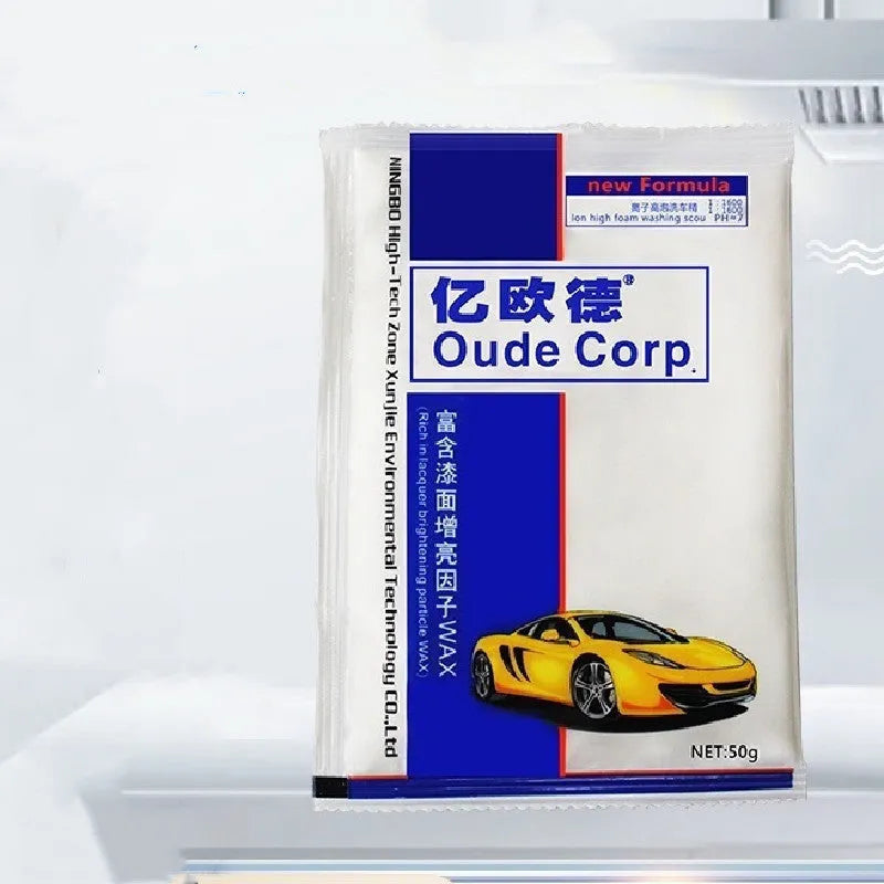 Concentrated foam car wash powder in 50g sachet with wax additive for car cleaning