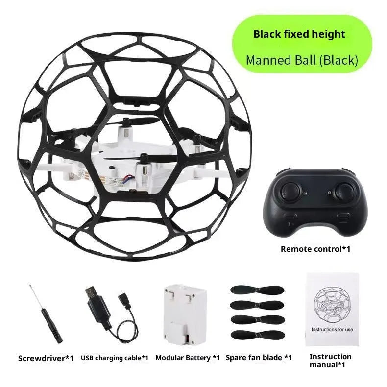 Football hollow cup UAV plastic remote control education toy intelligent suspension black colour
