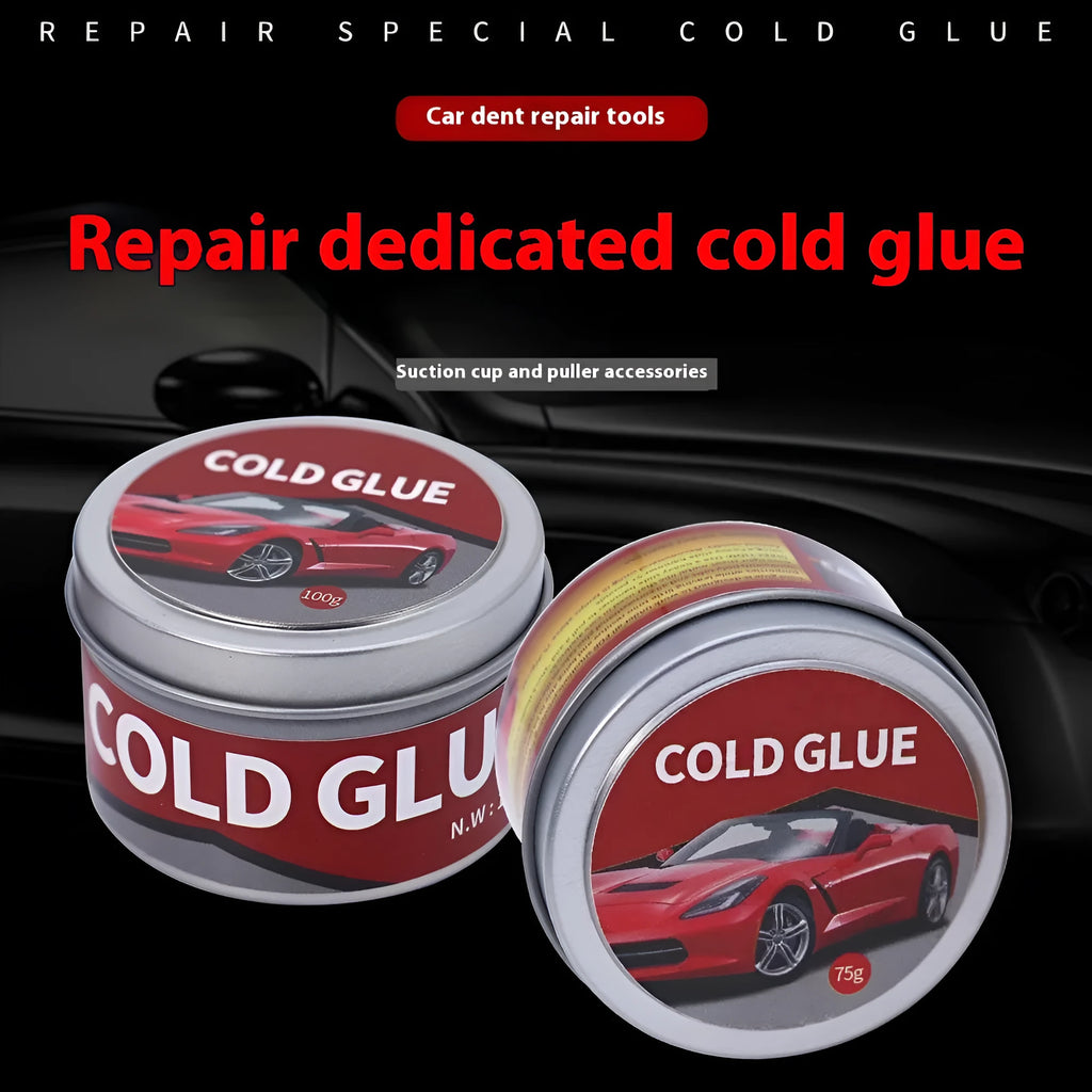 Automobile repair cold glue tube for vehicle dent and depression repair applications