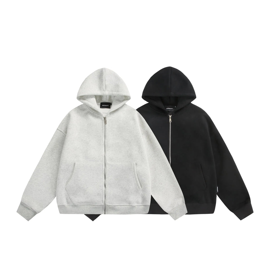 Black and melange grey cardigan coat with back small bag design and regular sleeves