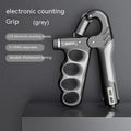 Adjustable spring grip hand strengthener with electronic counter display