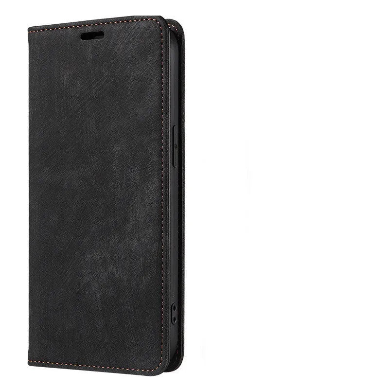 Magnetic flip leather phone case for iPhone in multiple colours including lake green and pink