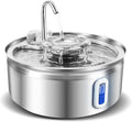 Smart pet water dispenser with stainless steel faucet and transparent window, 3.2L capacity