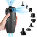 Black portable wireless inflator pump with LED light for outdoor and household use