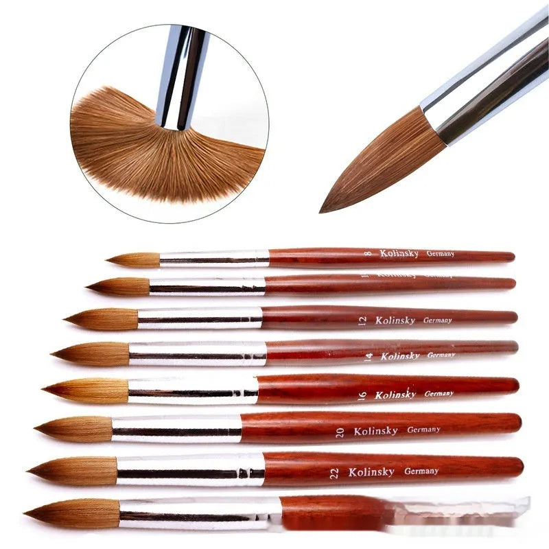 Watercolor crystal Siberian mink nail polish pen with round head tip for nail art