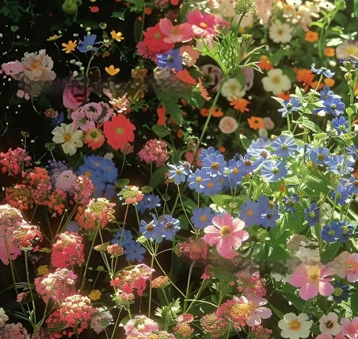 Packet of mixed wildflower seeds including Purpleflower and Holly Leaf varieties for cold and drought resistant garden planting
