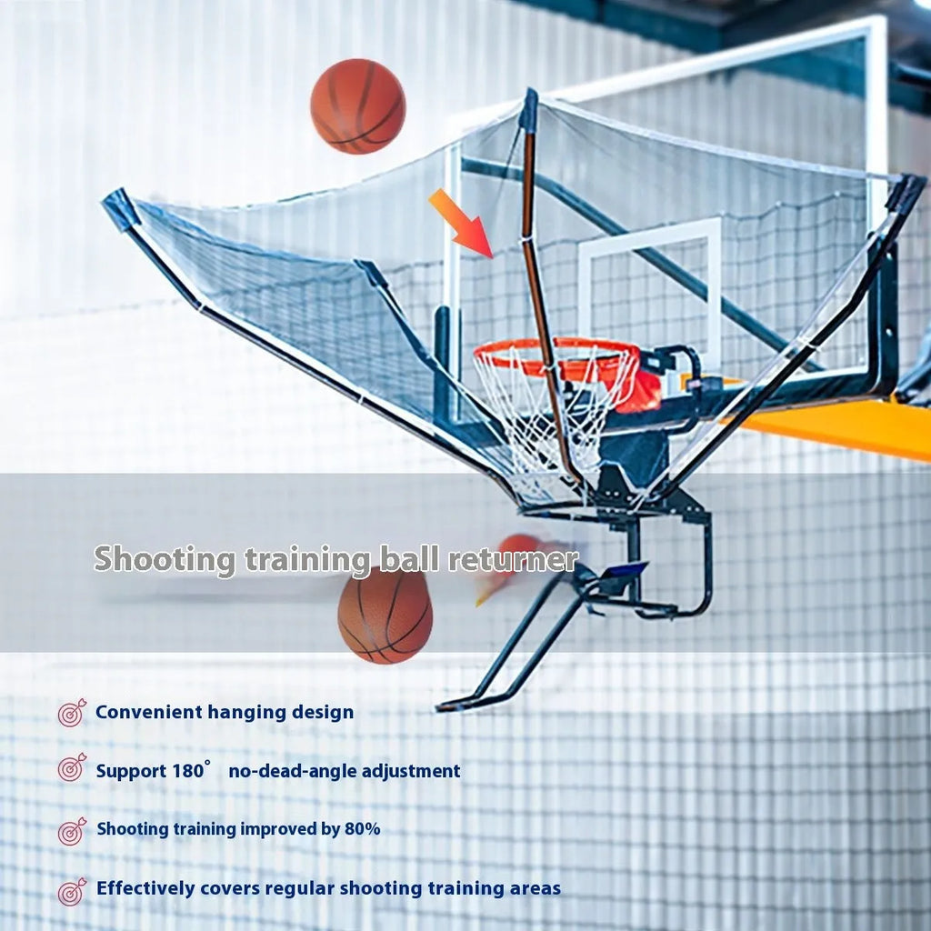 Continuous pitching automatic basketball ball return trainer with cowhide and iron construction
