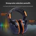 Head mounted noise reduction earmuffs made of ABS plastic in orange gray colour