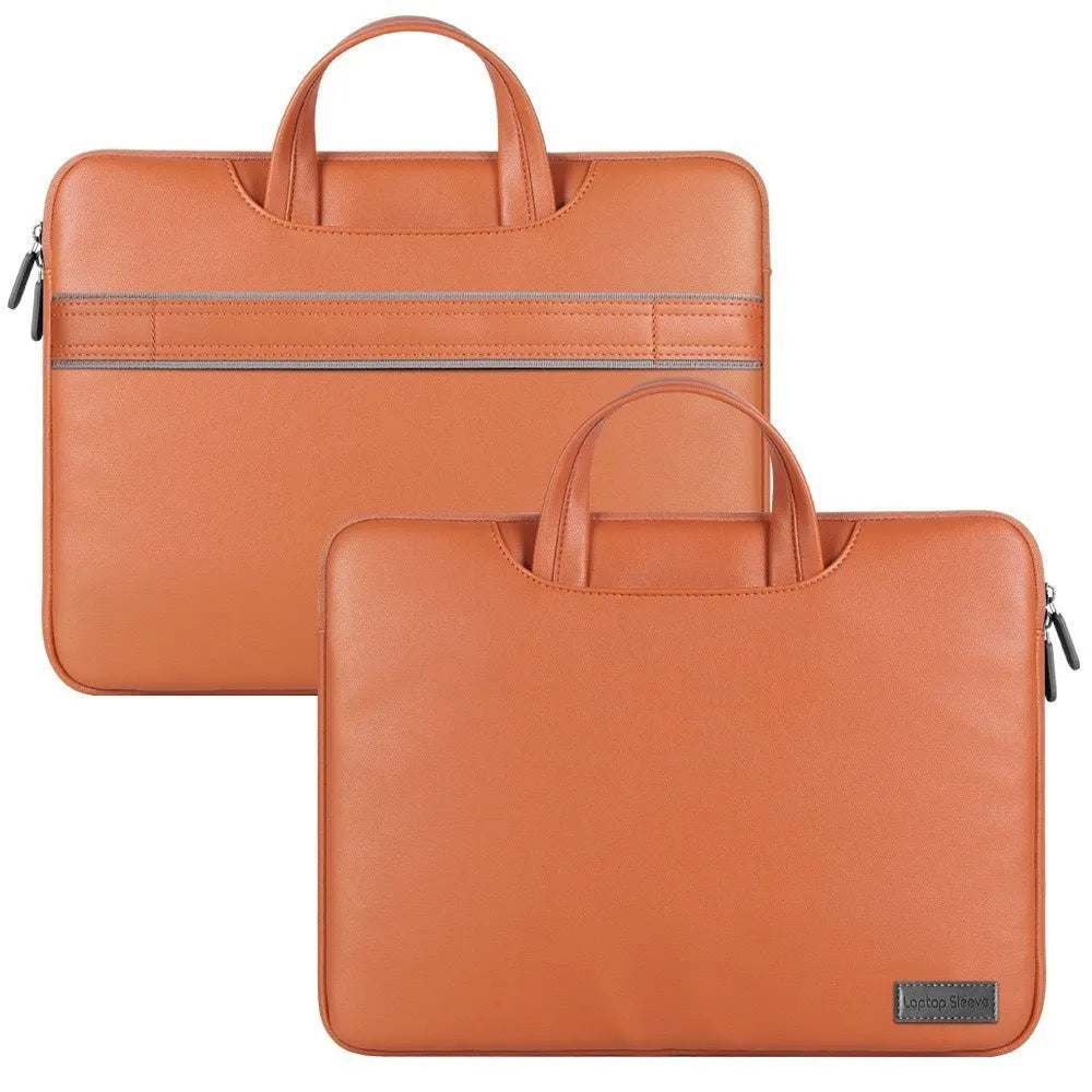 PU leather laptop shoulder bag with integrated power pack in black, brown, pink, or dark grey colour options