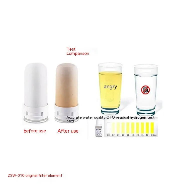 White diatom ooze ceramic water filter element with 43x43x100mm dimensions