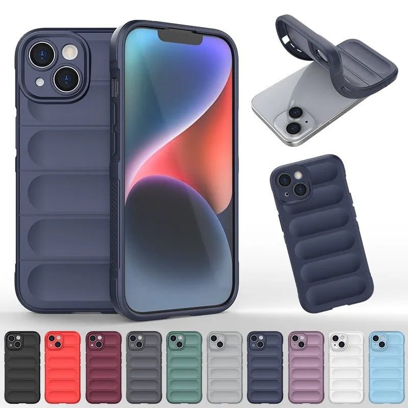 Anti-fall skin feeling TPU PC mobile phone shell back cover for iPhone, black colour
