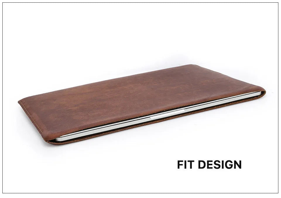 Brown crazy horse leather protective cover for MacBook Pro 13.3 and MacBook Air 13.3, horizontal style