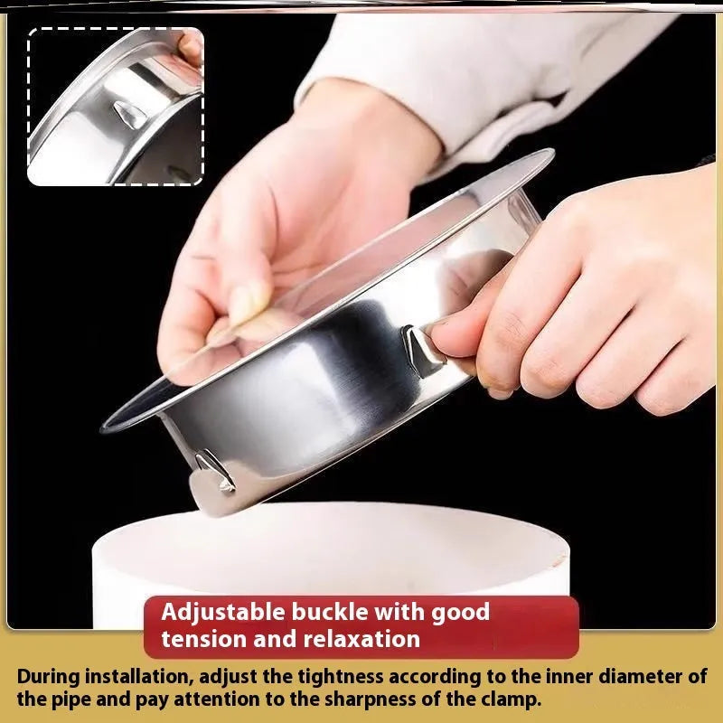 Stainless steel deodorant floor drain seal cover with inlay design
