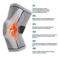 Polyester knee protective gear for riding sports with spring-supported strap compression, sizes M to XXL