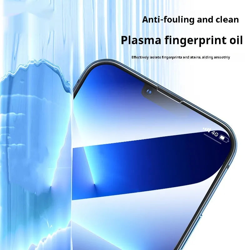 Tempered glass screen protector for iPhone 15 with anti-fingerprint coating, black colour