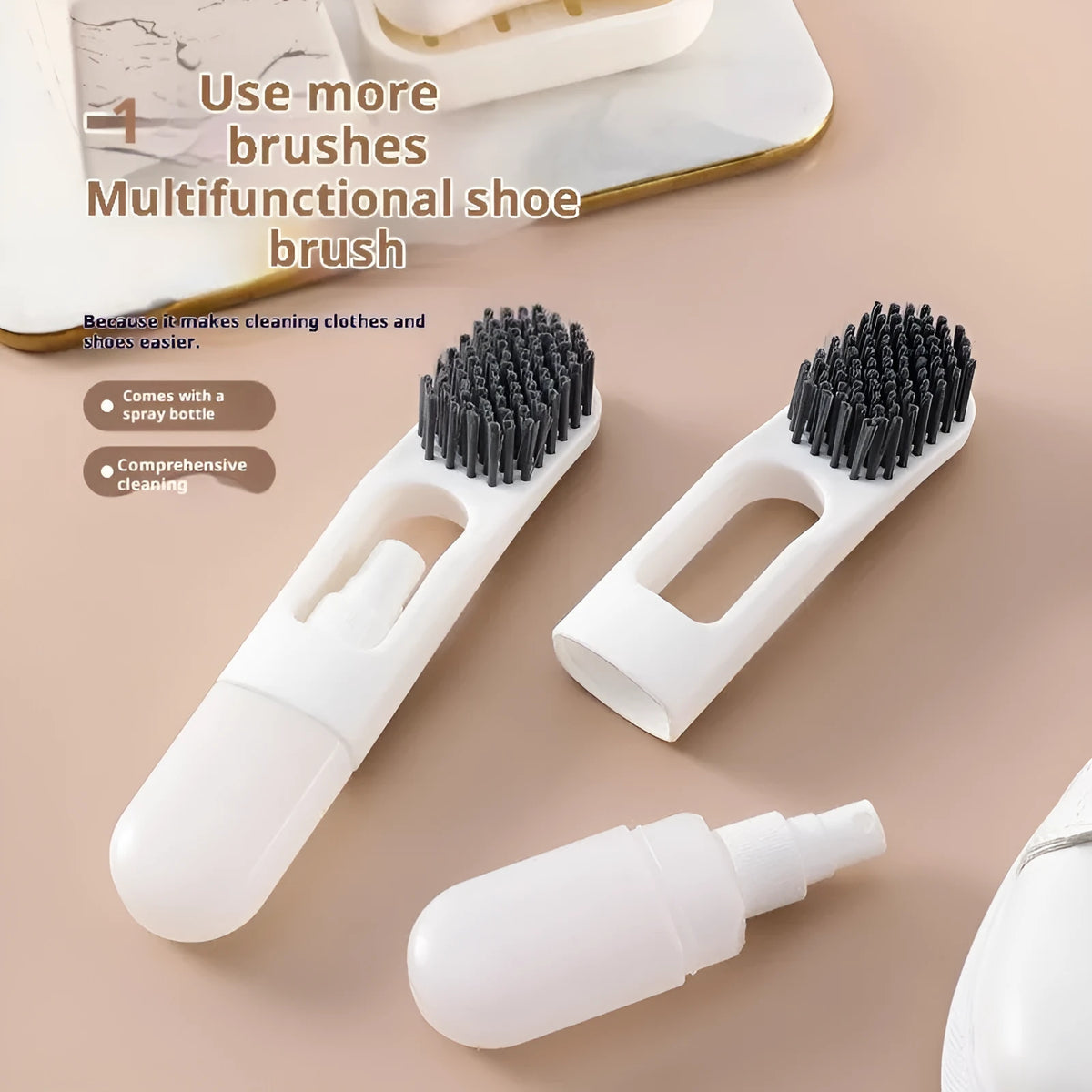 Portable plastic glue brush with press fluid dispenser, flexible head, available in orange purple white.