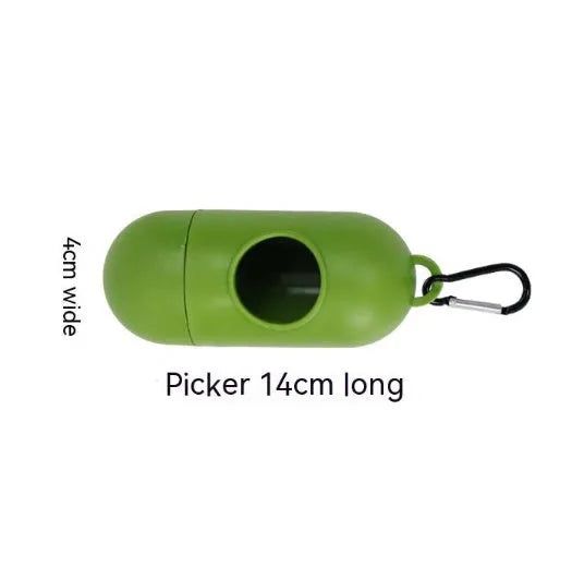 Boxed pet waste bag set with lavender scent, biodegradable, extra thick, and dispenser with metal carabiner