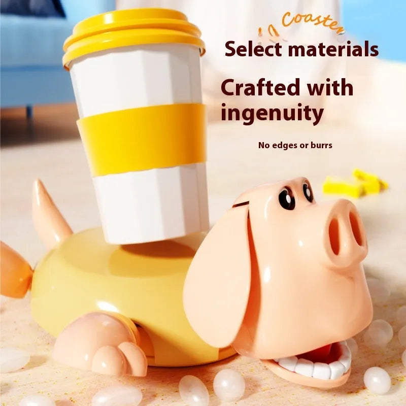 Flying Pig Coaster Decorative Desk Ornament Funny PP Material Decompression Novelty Home Office Bar Party Gift Pink Yellow Options Big Pig Creative Desktop Decoration Coaster for Drinks Protection Surface Holder