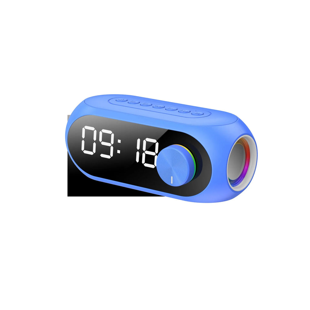 Portable mini clock radio in S8 Black colour with USB charging cable