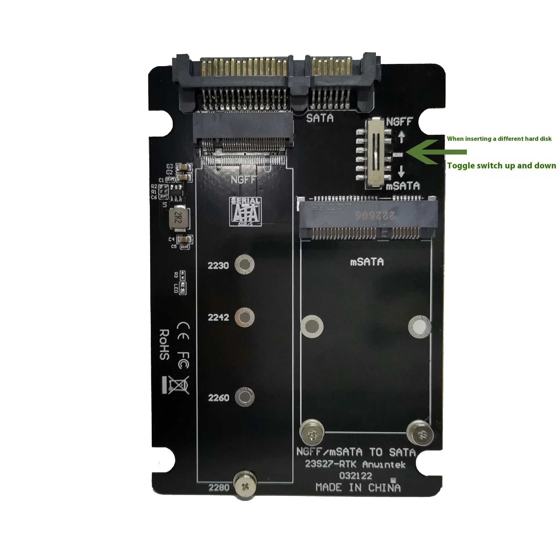External SSD adapter card mSATA M.2 NGFF to SATA 3.0 USB 3.0 converter PCB