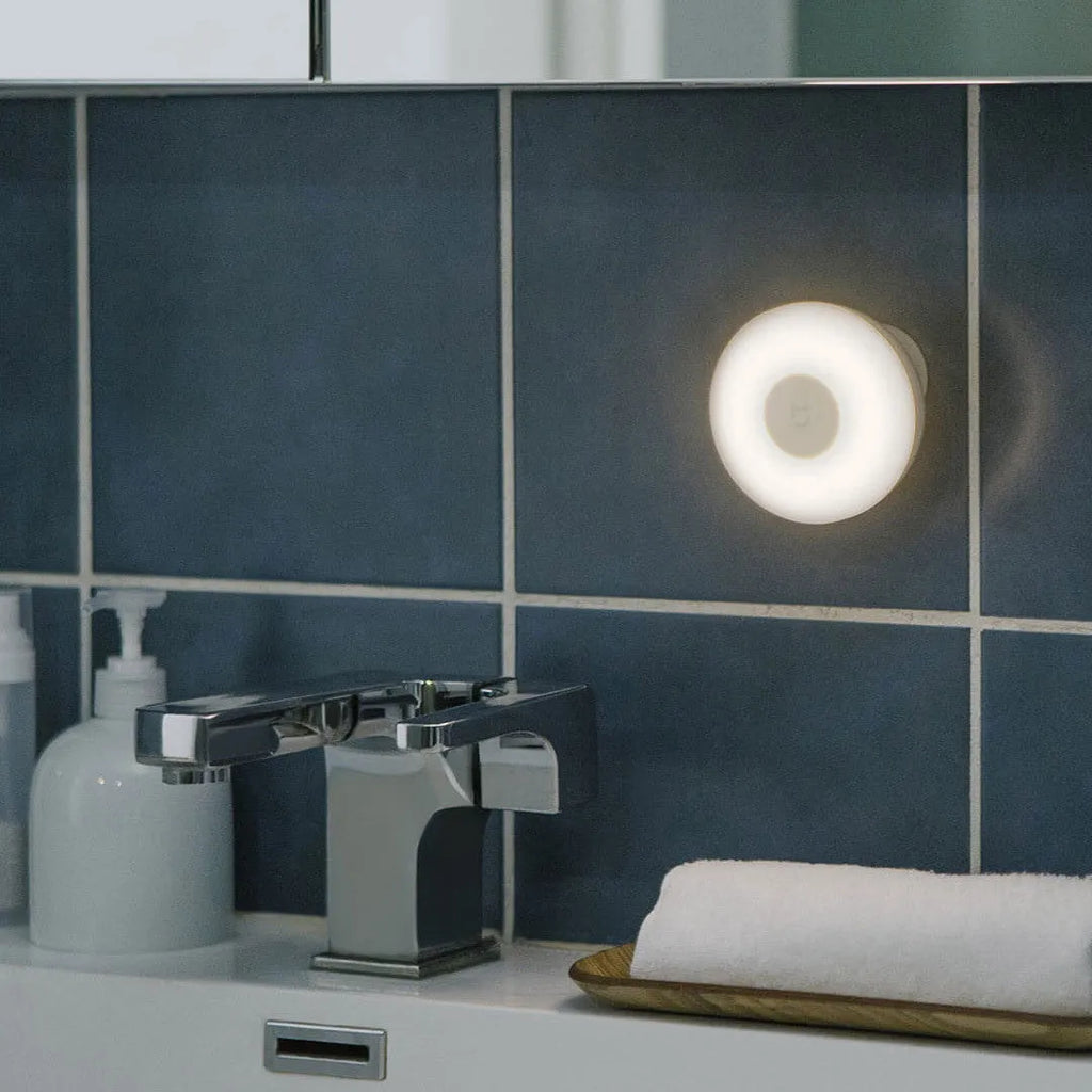 White PC shade bedside table lamp with human body induction technology and Bluetooth connectivity