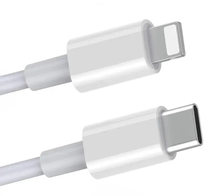 White 20W PD British standard mobile phone charger with Type-C fast charging cable