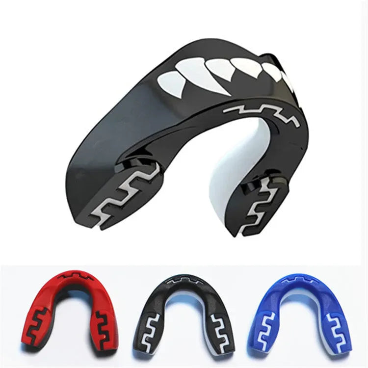 Adult boxing mouthguard with printed teeth design for martial arts protection