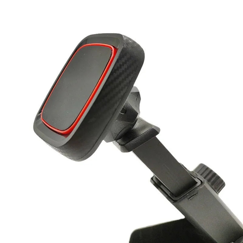 Hose black universal car air vent phone holder with long brush design mounted on vehicle dashboard