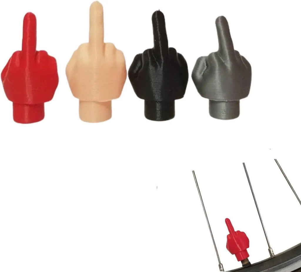 Four latex tyre valve caps shown in skin colour and black colours for dust protection