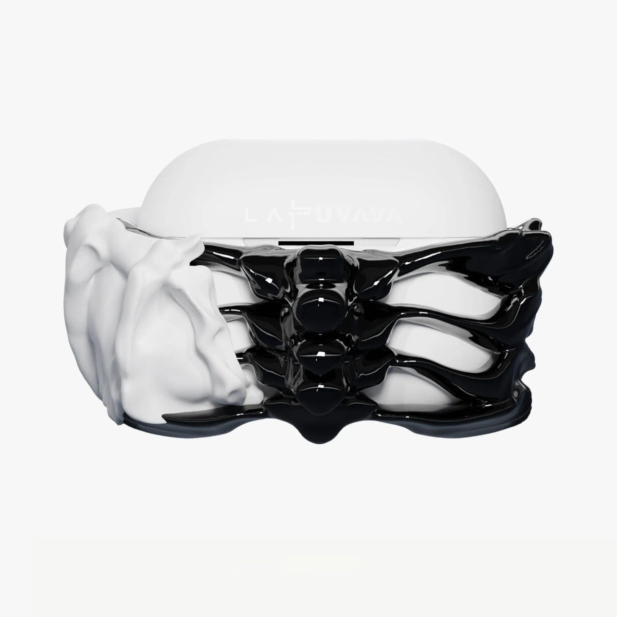 Black and silver skeleton wings silicone hard case cover for AirPods Pro charging case