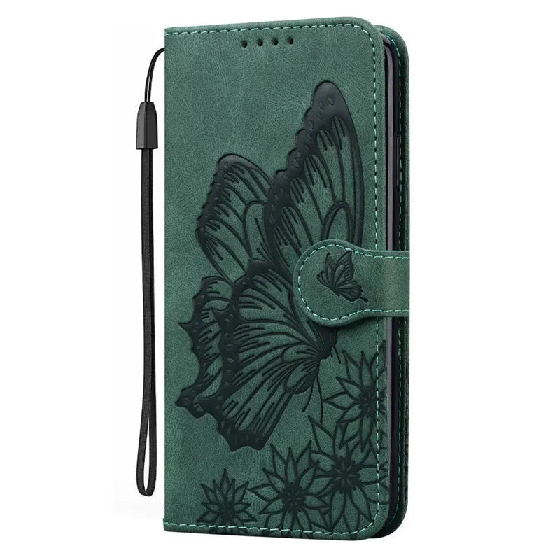 Retro big bowknot embossed leather phone case for Apple and Samsung with kickstand bracket, purple colour