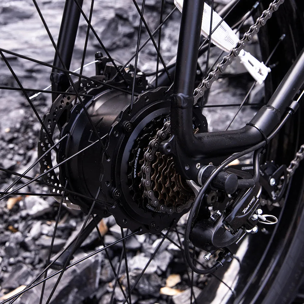 SIVROCK V1 electric mountain bike black 26x4.0 fat tyres 1000W motor aluminium frame LCD display