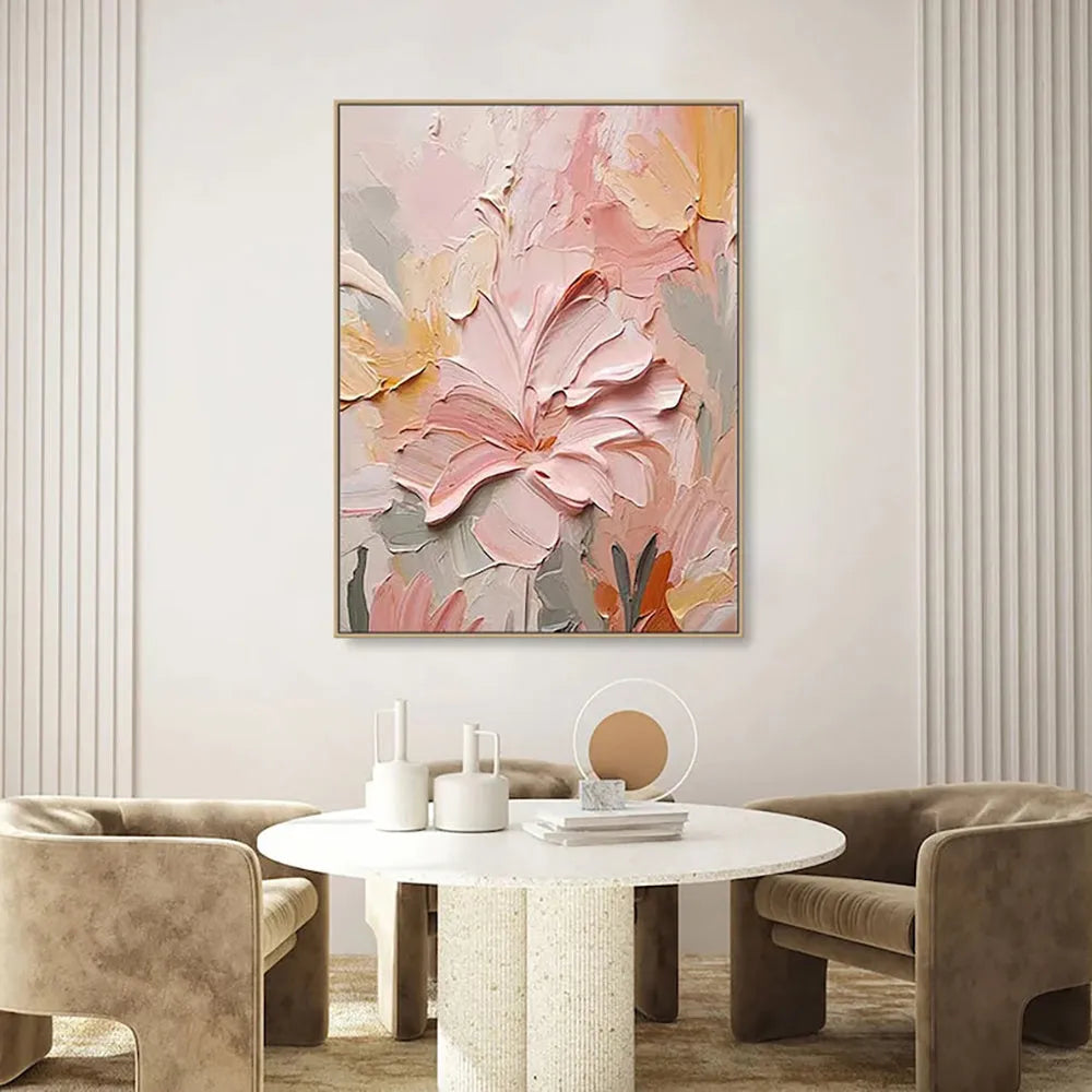 Handmade Oil Painting Canvas Wall Art Decoration 3D Texture Thick Oil Flowers Modern Abstract Vertical for Living Room Bedroom Home Office 60cm 70cm 80cm 90cm 100cm 120cm Sizes Without Inner Frame