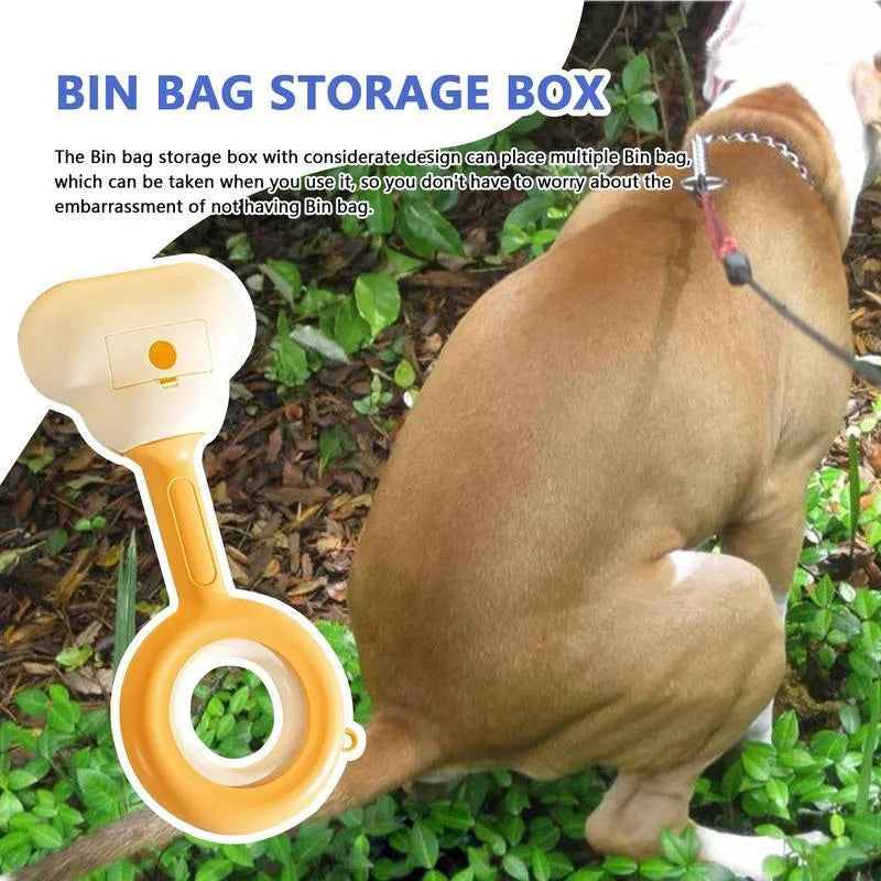 White blue dog pooper scooper with cloud-shaped jaw design on grass