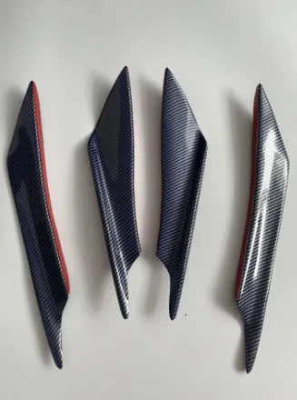 Carbon fibre automotive bumper blade kit with four ABS plastic air spoilers for vehicle modification