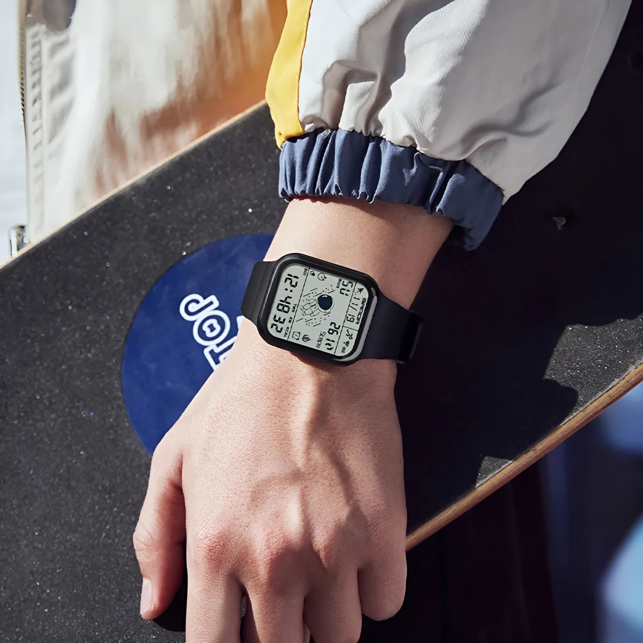 Outdoor sports waterproof step calorie electronic meter in All Black colour option for walking and fitness tracking.