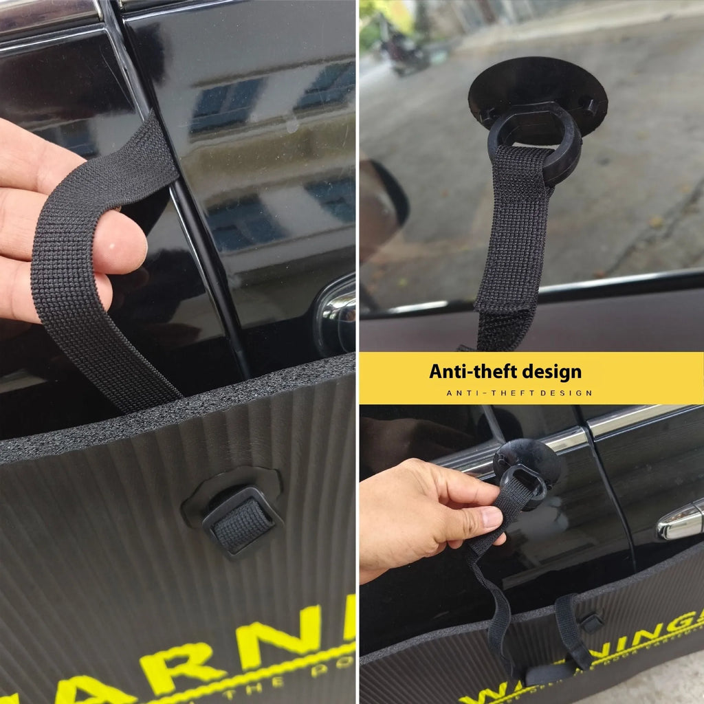 Black magnetic anti-collision parking sticker made of NBR foam, 1.6m and 1.9m lengths, 40cm width, for garage wall protection.