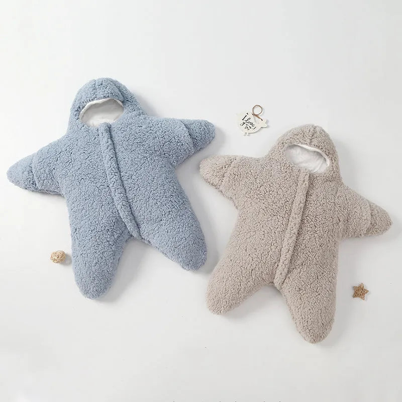 Starfish lamb design baby winter sleeping bag in cashmere and cotton for 0-6 month olds
