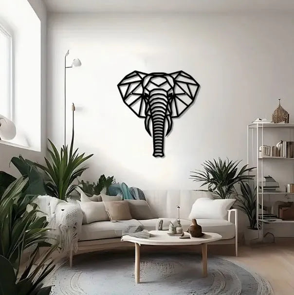 Metal elephant wall decoration American style animal wall hanging in two sizes