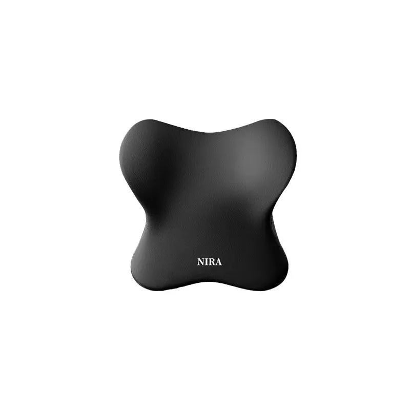 Memory foam car headrest and lumbar support cushion set with milk silk cover in black, pink, blue, grey, coffee and dark grey