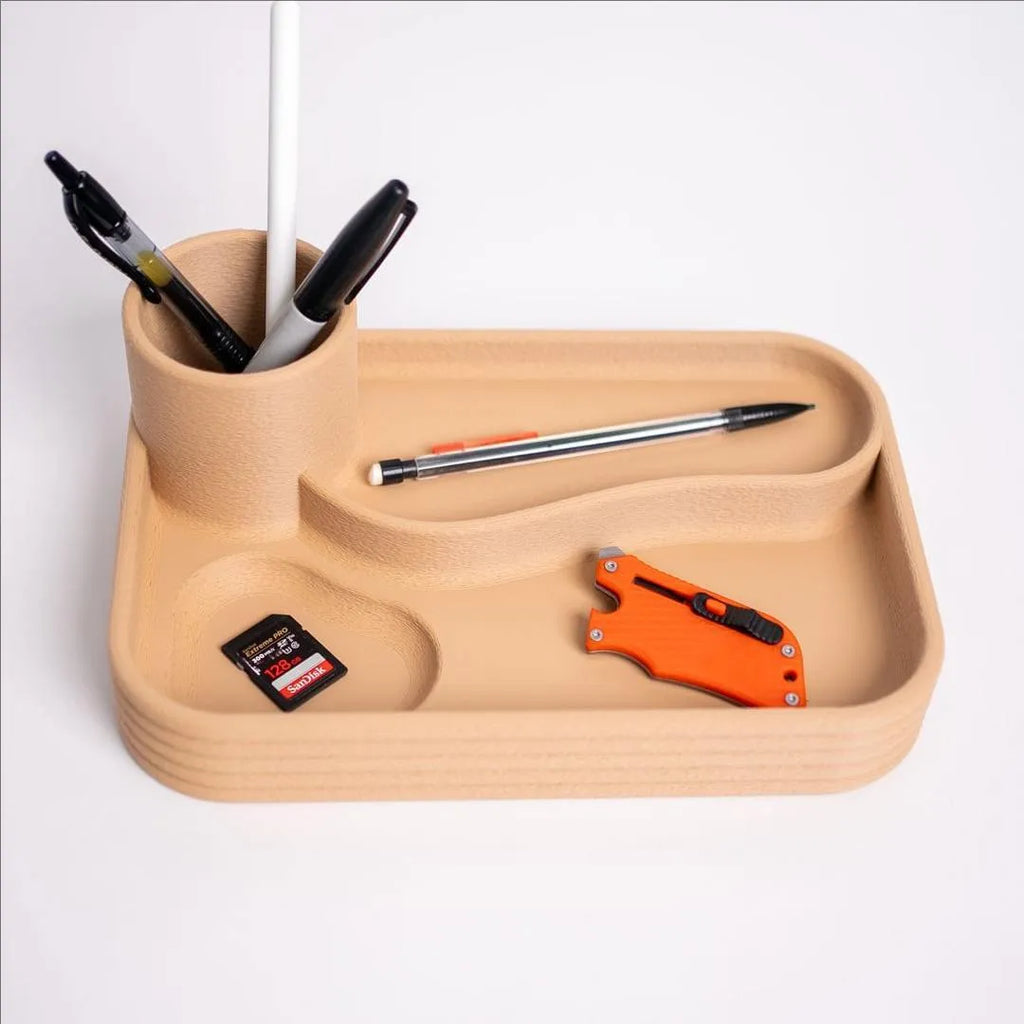 Plastic desktop storage box in modern simplicity style, 24x16x8cm, for remotes, cosmetics and cables