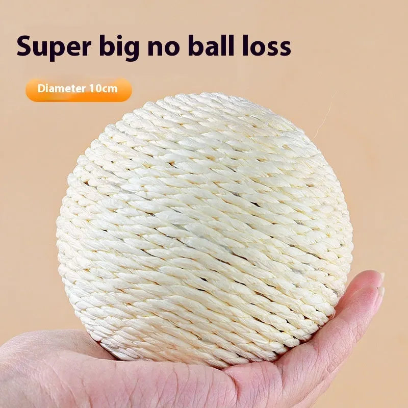 Oversized sisal ball cat toy 10CM in paper string, available in four colours