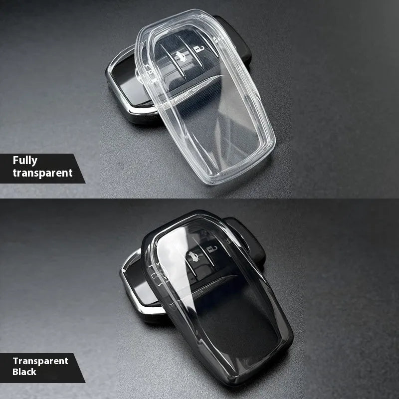 Transparent black silicone car key cover for Camry Asia Rongrong Hanlanda key fob protector