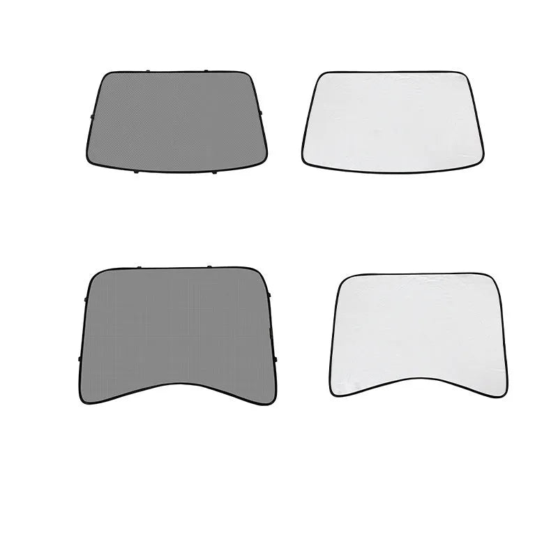 Nylon mesh sun shade heat insulation for Tesla Model 3 and Y front windshield with buckle attachment