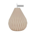 Handcrafted cylindrical soy wax scented candle with Nordic geometric lines and pear pattern in multiple colours