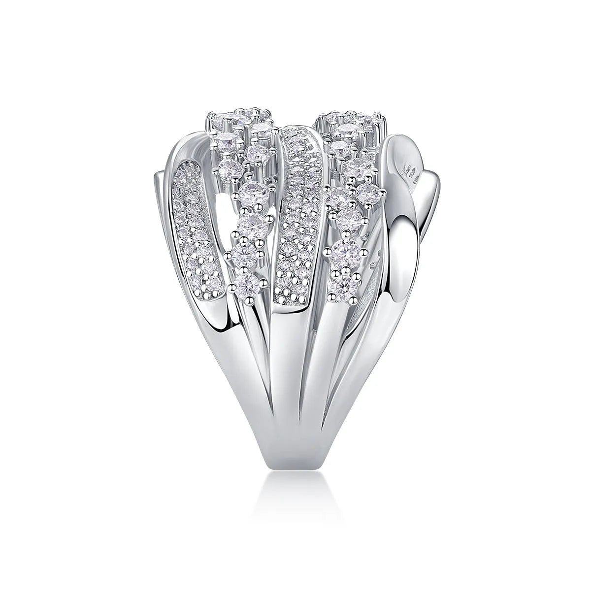 S925 silver platinum-plated moissanite wedding ring set in sizes 5 to 9 with gift box and GRA certificate