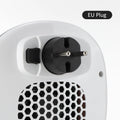 White ceramic heating electric fan heater with remote control, suitable for EU and US voltage standards