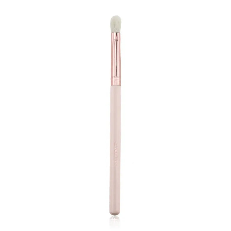 26 pink makeup brushes with wool bristles and wooden handles in PU brush case